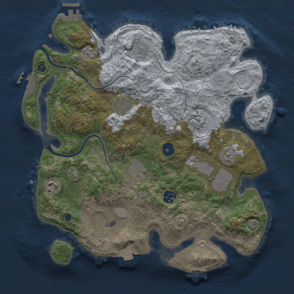 Rust Map: Procedural Map, Size: 3500, Seed: 537965818, 14 Monuments