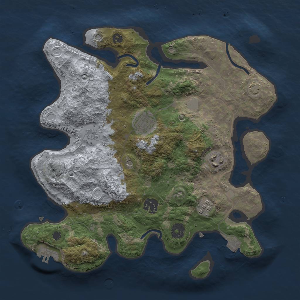 Rust Map: Procedural Map, Size: 3000, Seed: 6988, 11 Monuments