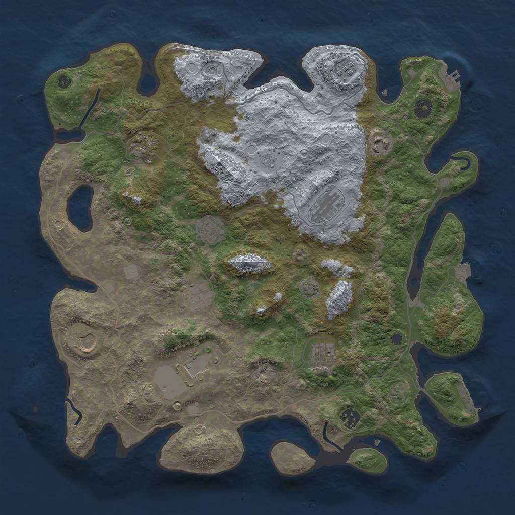 Rust Map: Procedural Map, Size: 4100, Seed: 18402330, 18 Monuments