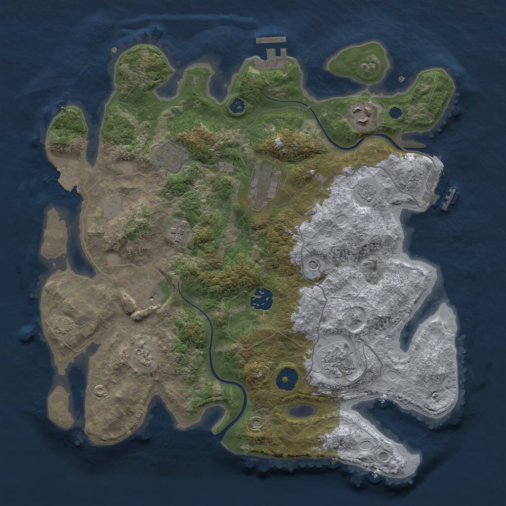 Rust Map: Procedural Map, Size: 3400, Seed: 25680909, 13 Monuments