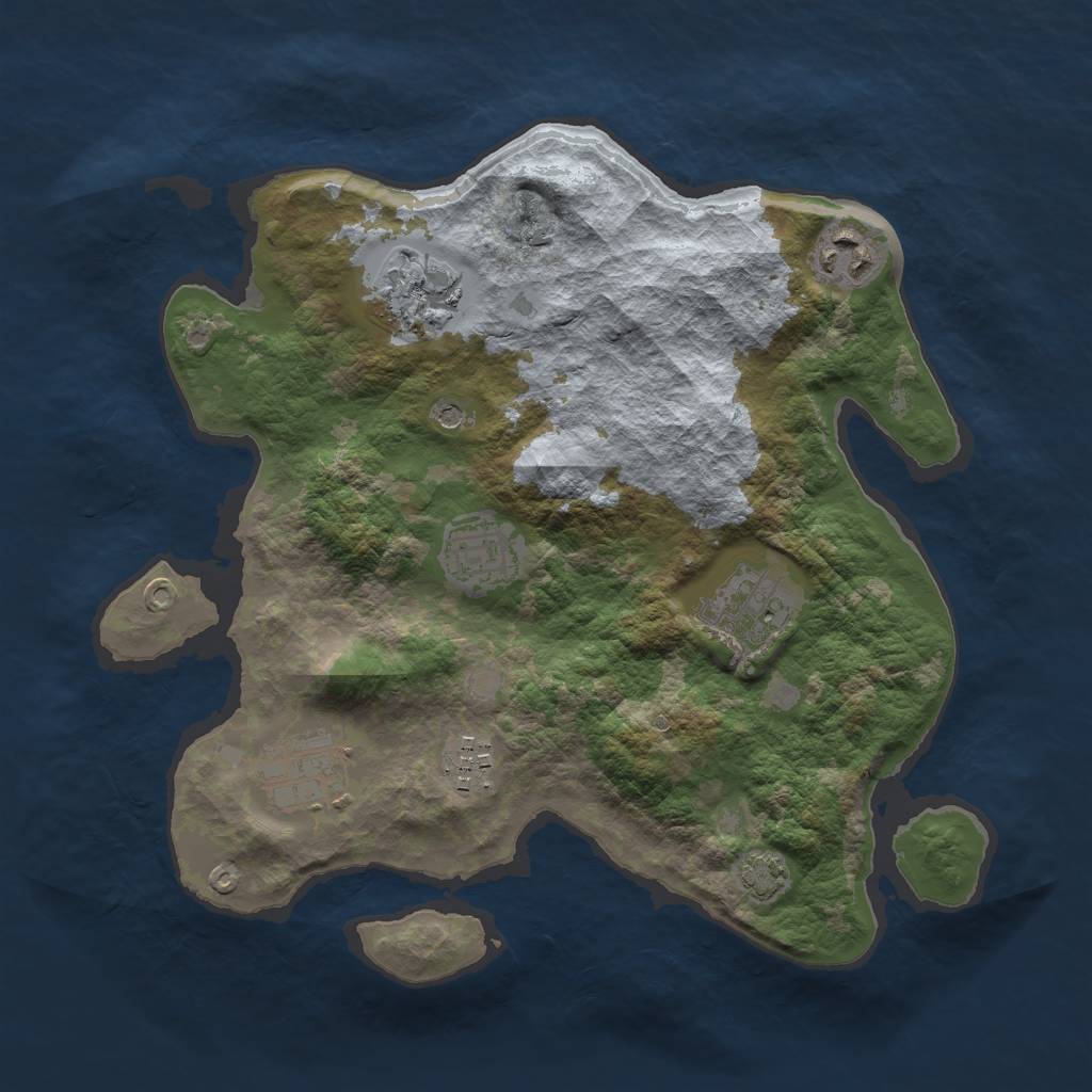 Rust Map: Barren, Size: 3000, Seed: 71294621, 10 Monuments
