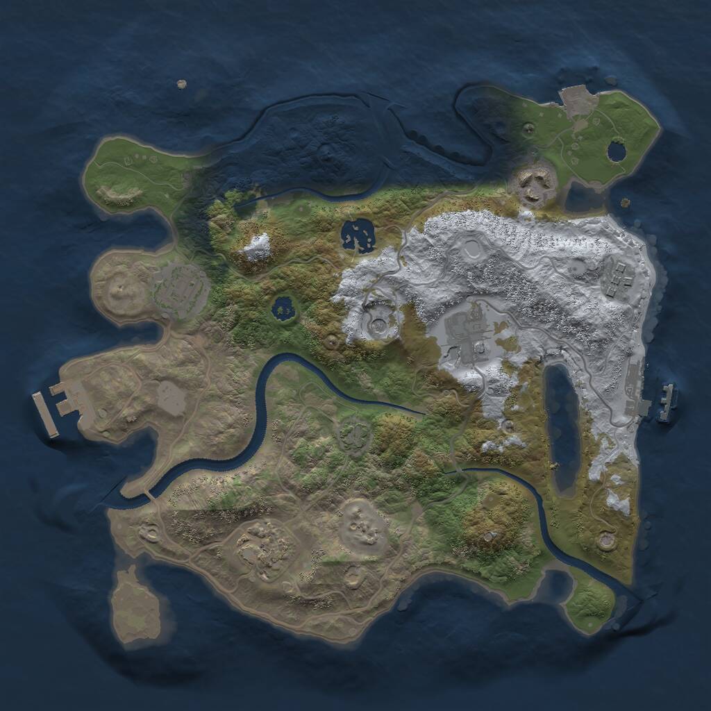 Rust Map: Procedural Map, Size: 3000, Seed: 233203800, 11 Monuments