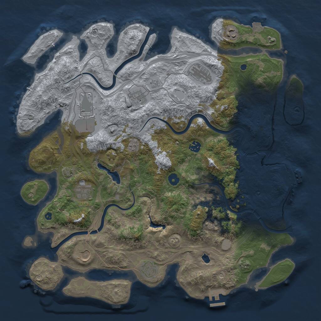 Rust Map: Procedural Map, Size: 4250, Seed: 2038114084, 15 Monuments