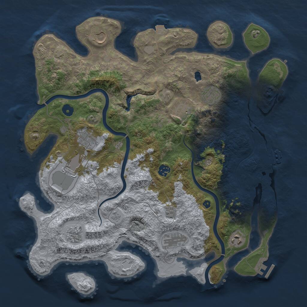 Rust Map: Procedural Map, Size: 4000, Seed: 1138551358, 16 Monuments