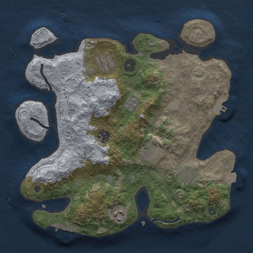 Rust Map: Procedural Map, Size: 3000, Seed: 27878, 14 Monuments