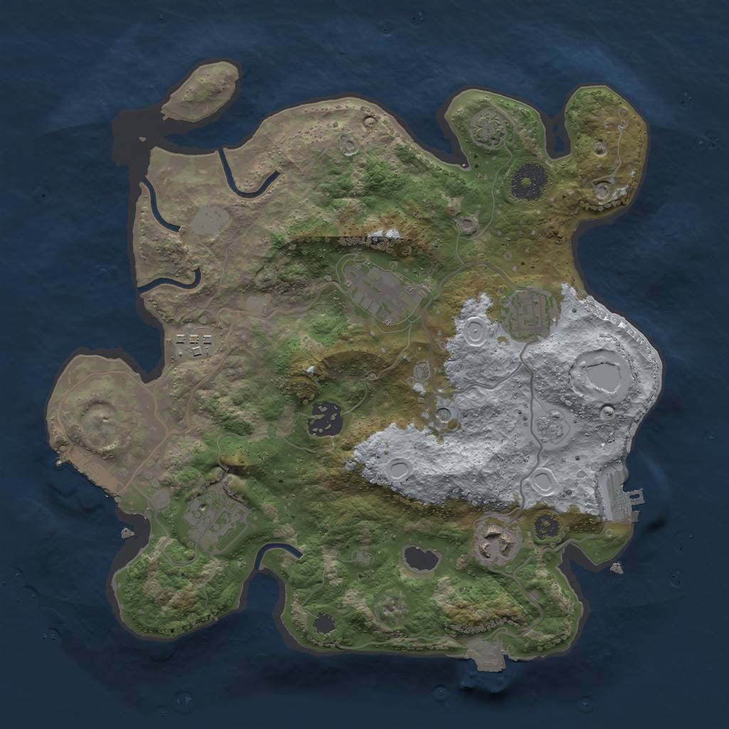 Rust Map: Procedural Map, Size: 3000, Seed: 266227678, 14 Monuments