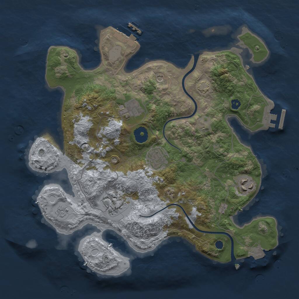 Rust Map: Procedural Map, Size: 3000, Seed: 23002, 10 Monuments