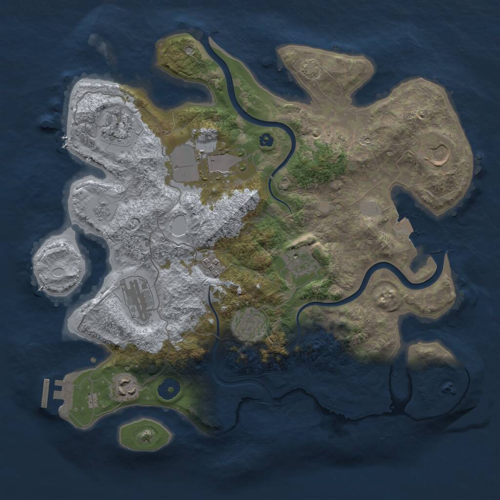 Rust Map: Procedural Map, Size: 3500, Seed: 903638926, 12 Monuments