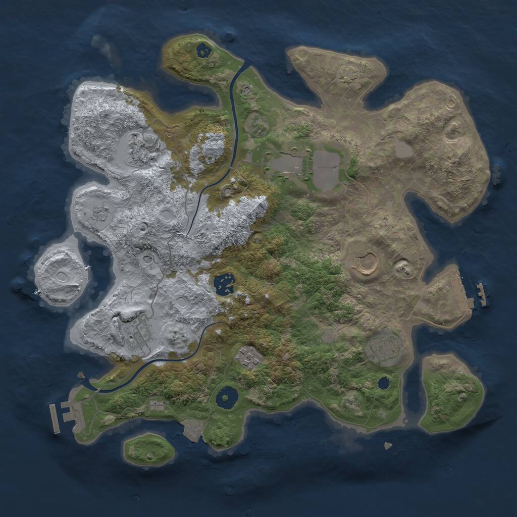 Rust Map: Procedural Map, Size: 3500, Seed: 903638926, 13 Monuments