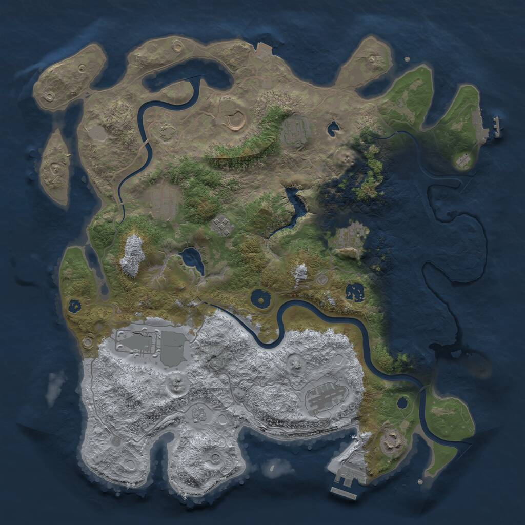 Rust Map: Procedural Map, Size: 4000, Seed: 1904913934, 15 Monuments