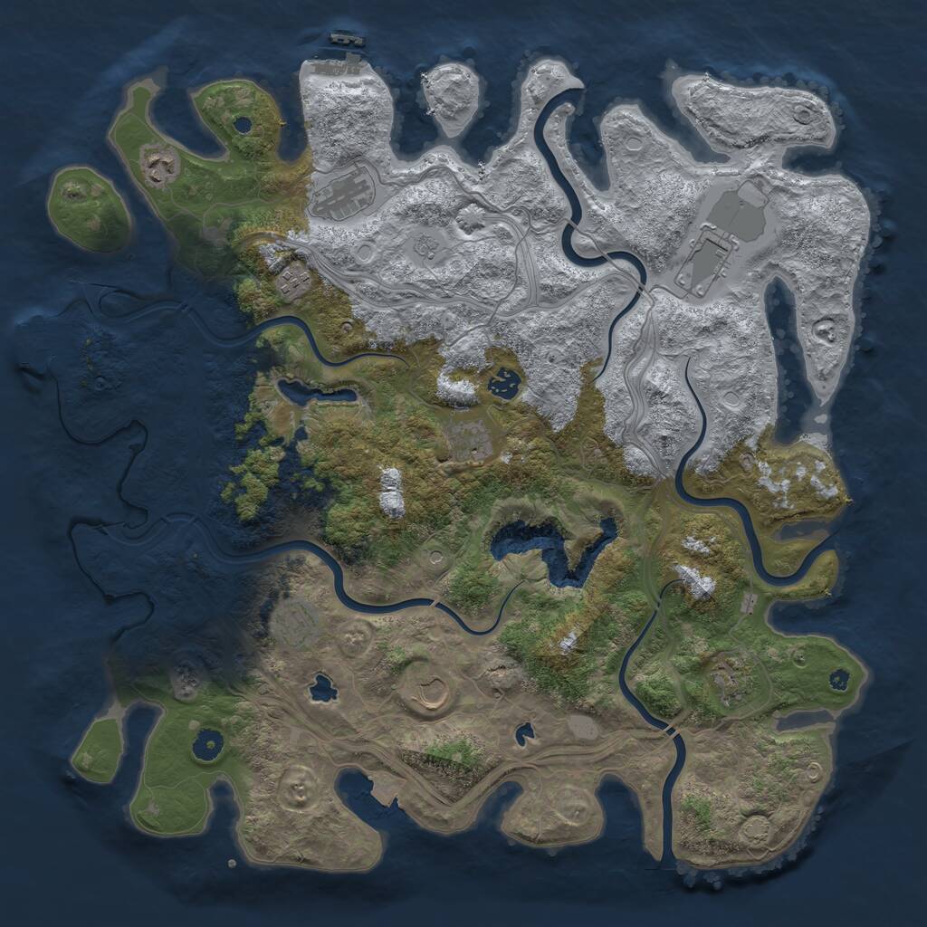 Rust Map: Procedural Map, Size: 4500, Seed: 601631559, 15 Monuments