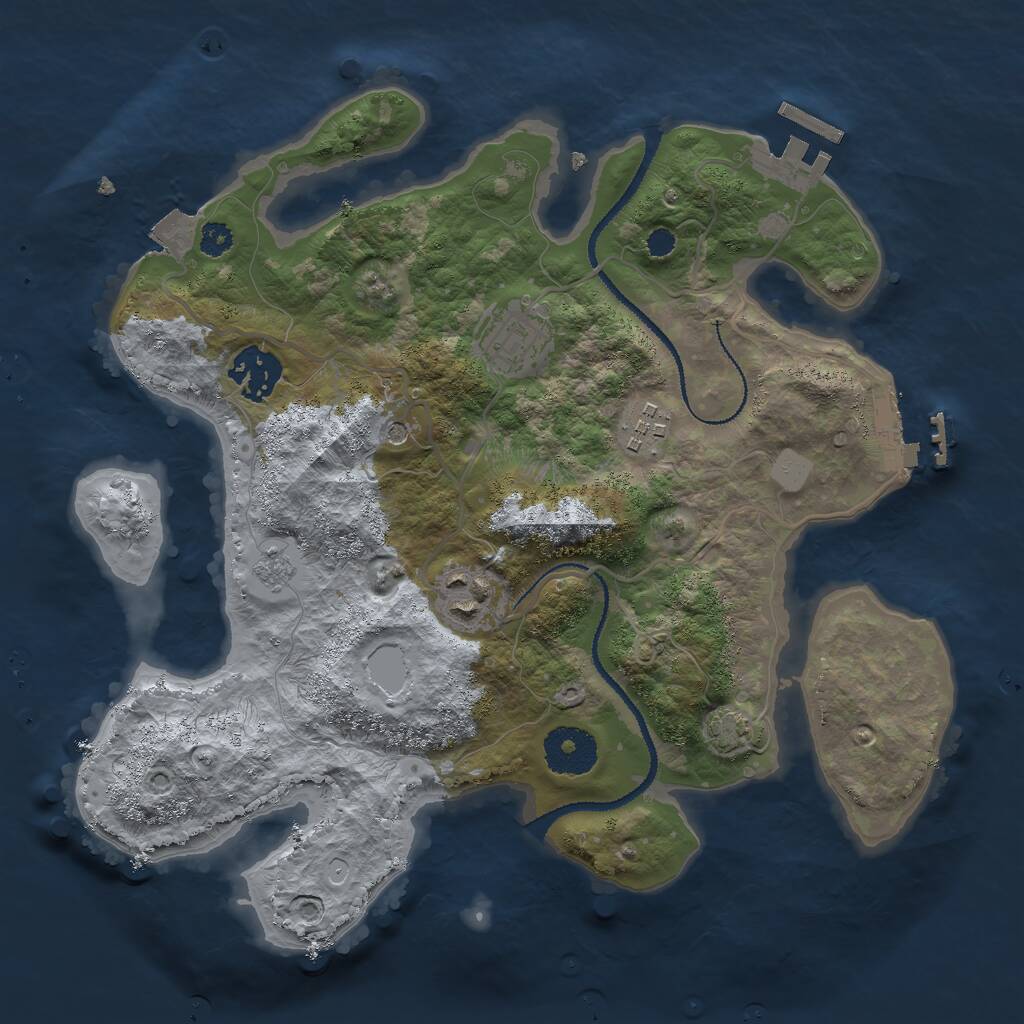 Rust Map: Procedural Map, Size: 3000, Seed: 22146, 10 Monuments