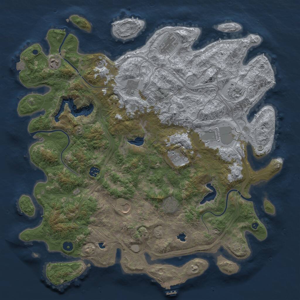 Rust Map: Procedural Map, Size: 4500, Seed: 515052113, 14 Monuments