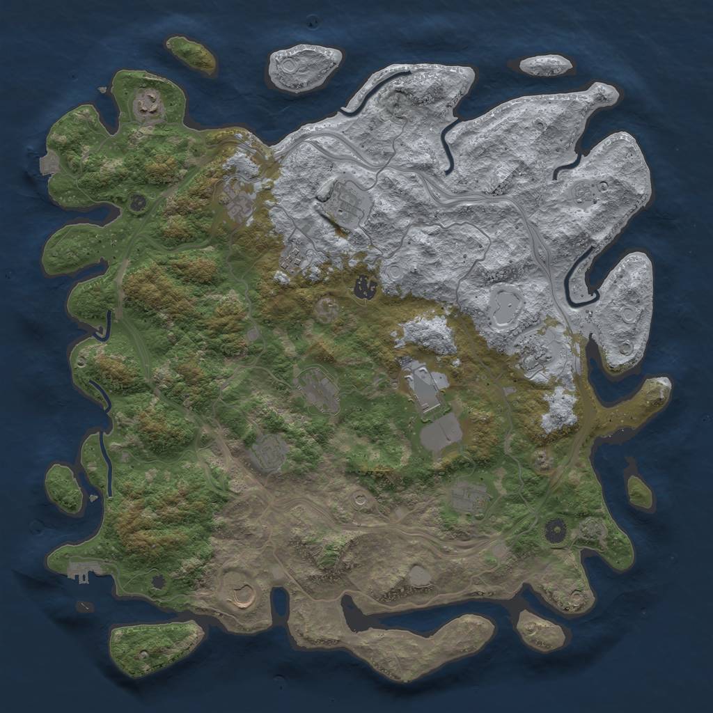 Rust Map: Procedural Map, Size: 4500, Seed: 515052113, 18 Monuments