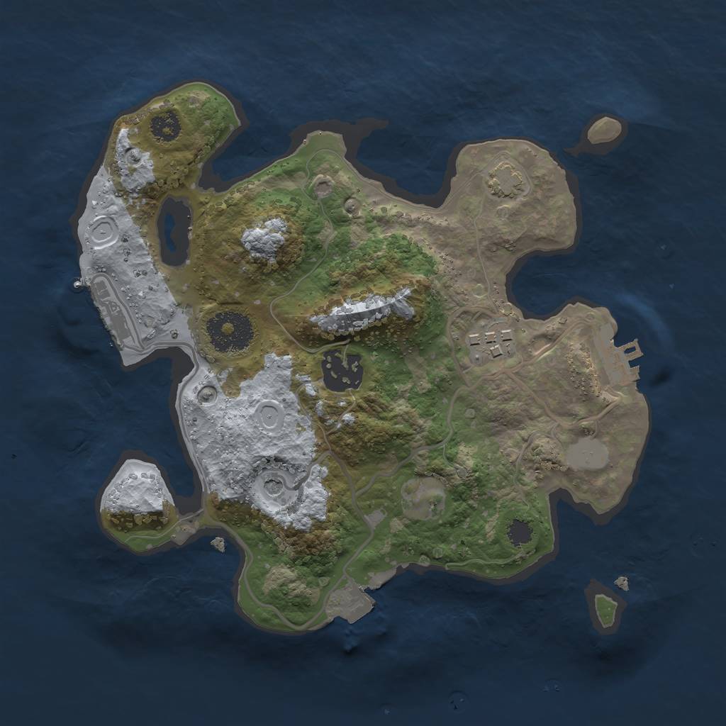 Rust Map: Procedural Map, Size: 2500, Seed: 22336, 9 Monuments