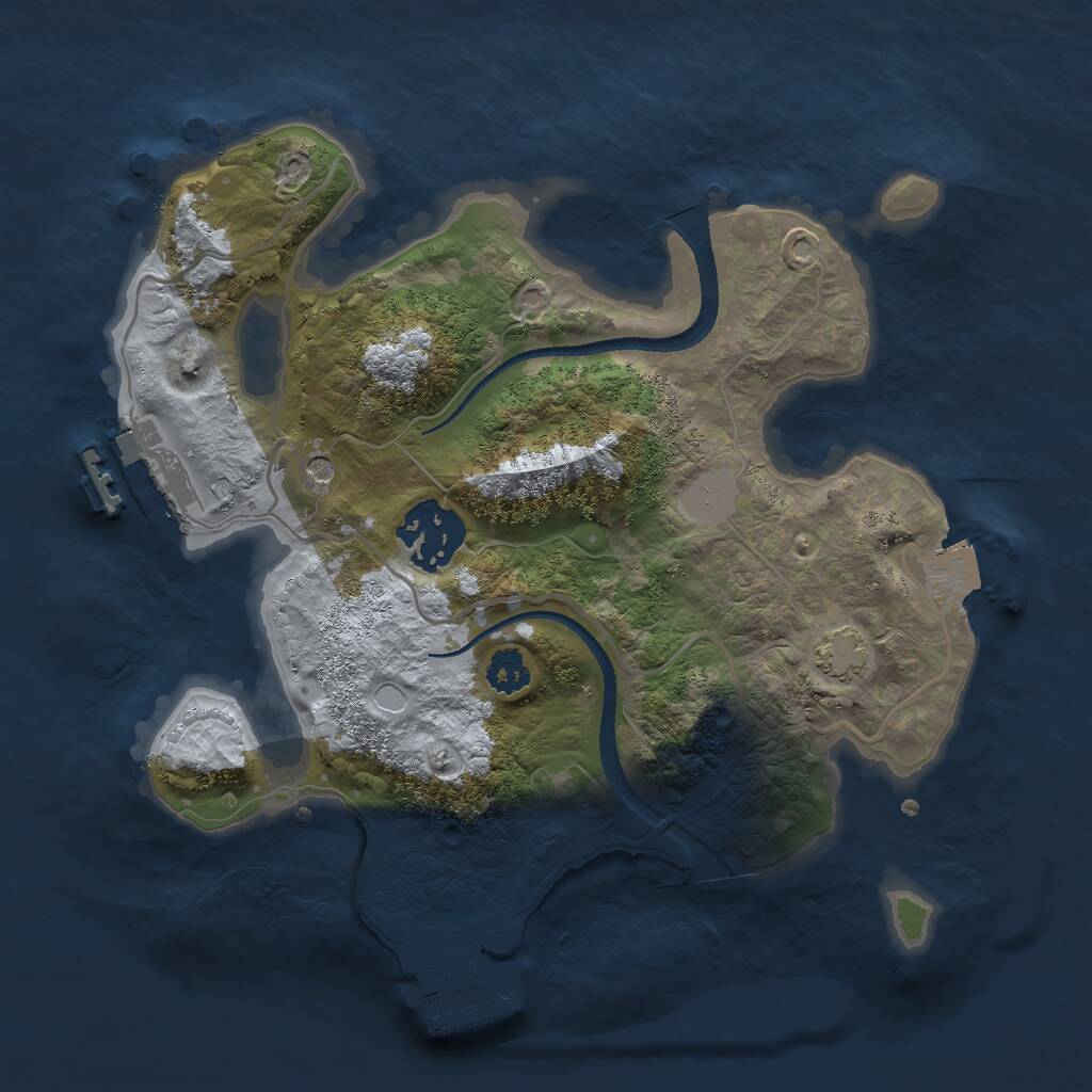 Rust Map: Procedural Map, Size: 2500, Seed: 22336, 6 Monuments