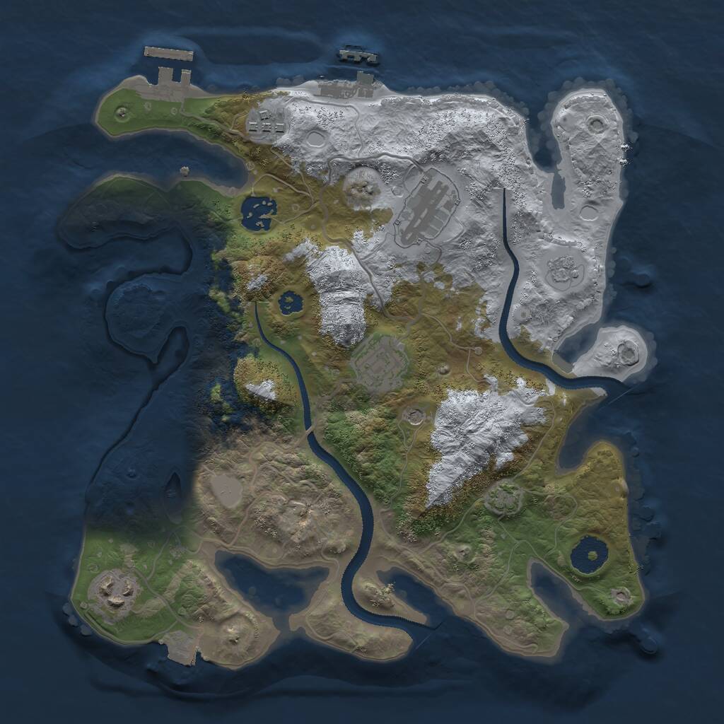 Rust Map: Procedural Map, Size: 3000, Seed: 1822760199, 11 Monuments
