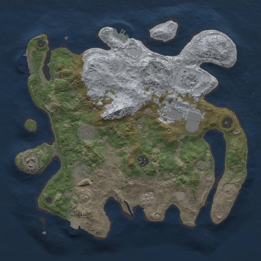 Rust Map: Procedural Map, Size: 3500, Seed: 1787659271, 15 Monuments