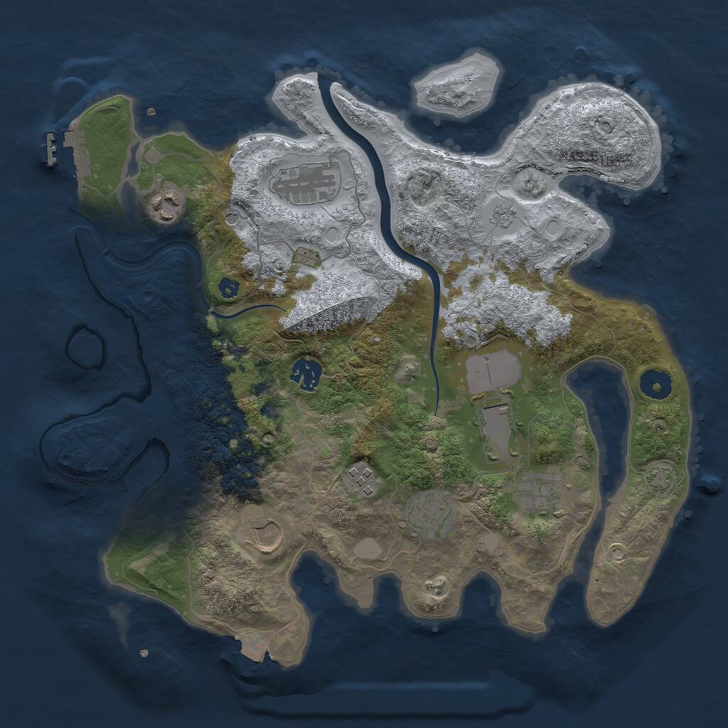 Rust Map: Procedural Map, Size: 3500, Seed: 1787659271, 13 Monuments