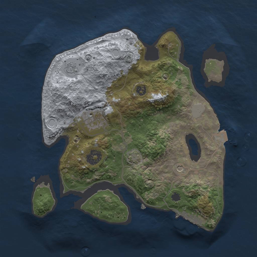 Rust Map: Procedural Map, Size: 2500, Seed: 293984, 8 Monuments