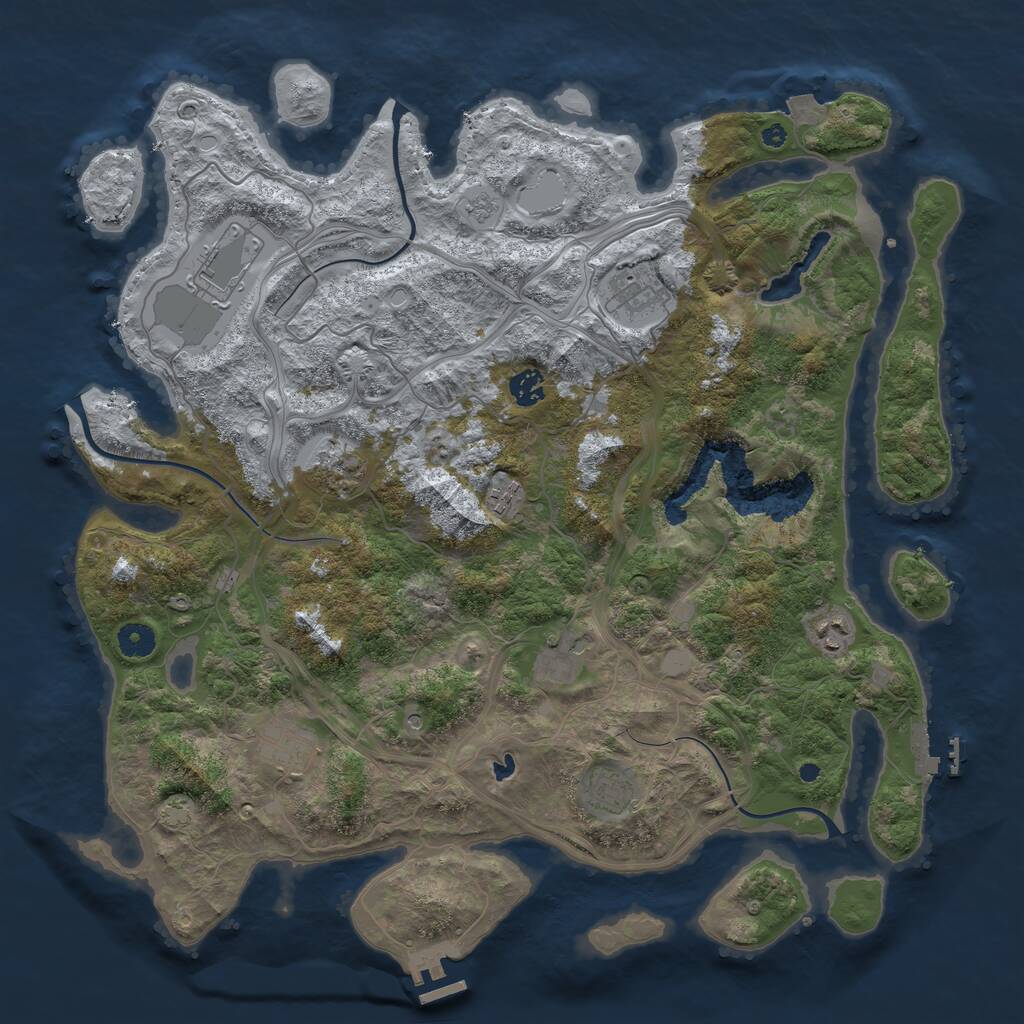 Rust Map: Procedural Map, Size: 4250, Seed: 2144869481, 15 Monuments