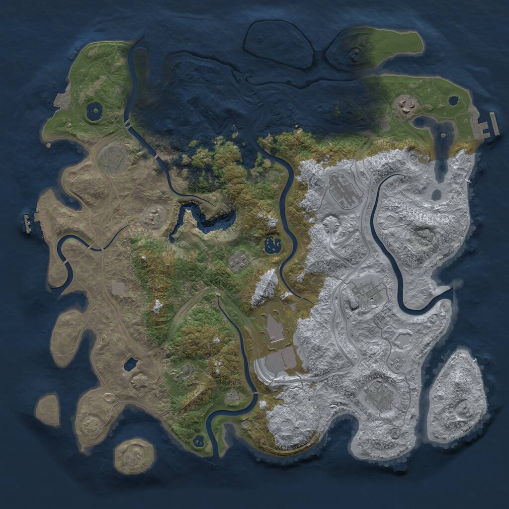 Rust Map: Procedural Map, Size: 4300, Seed: 5234008, 15 Monuments