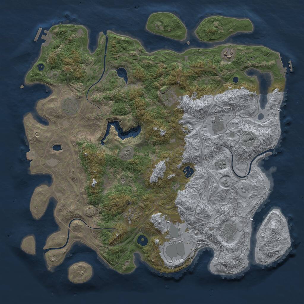 Rust Map: Procedural Map, Size: 4300, Seed: 5234008, 15 Monuments