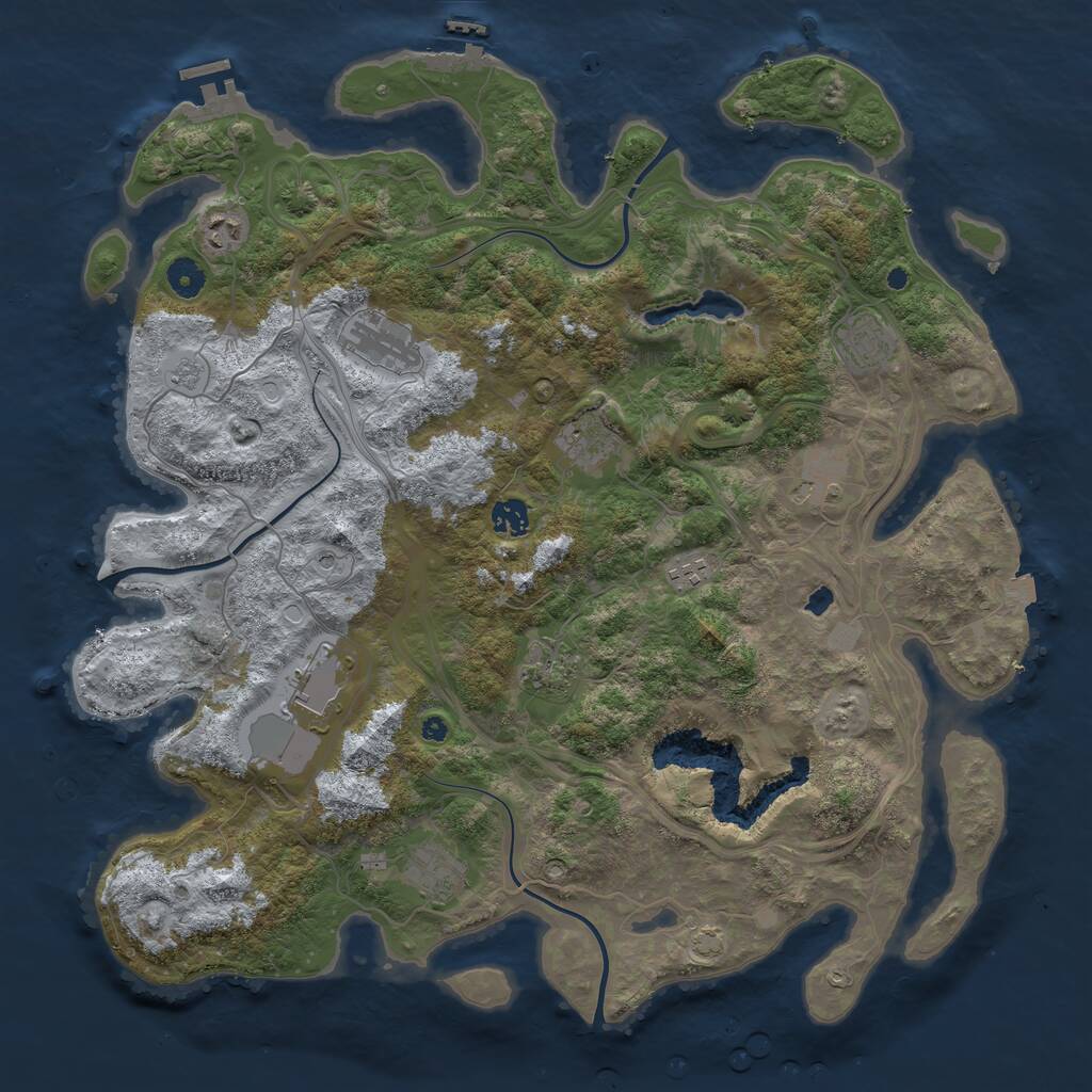 Rust Map: Procedural Map, Size: 4300, Seed: 11342254, 16 Monuments