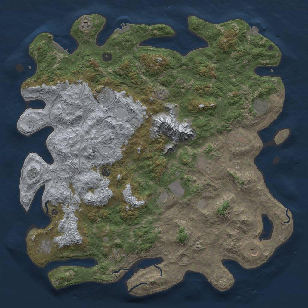Rust Map: Procedural Map, Size: 5000, Seed: 1009259112, 19 Monuments