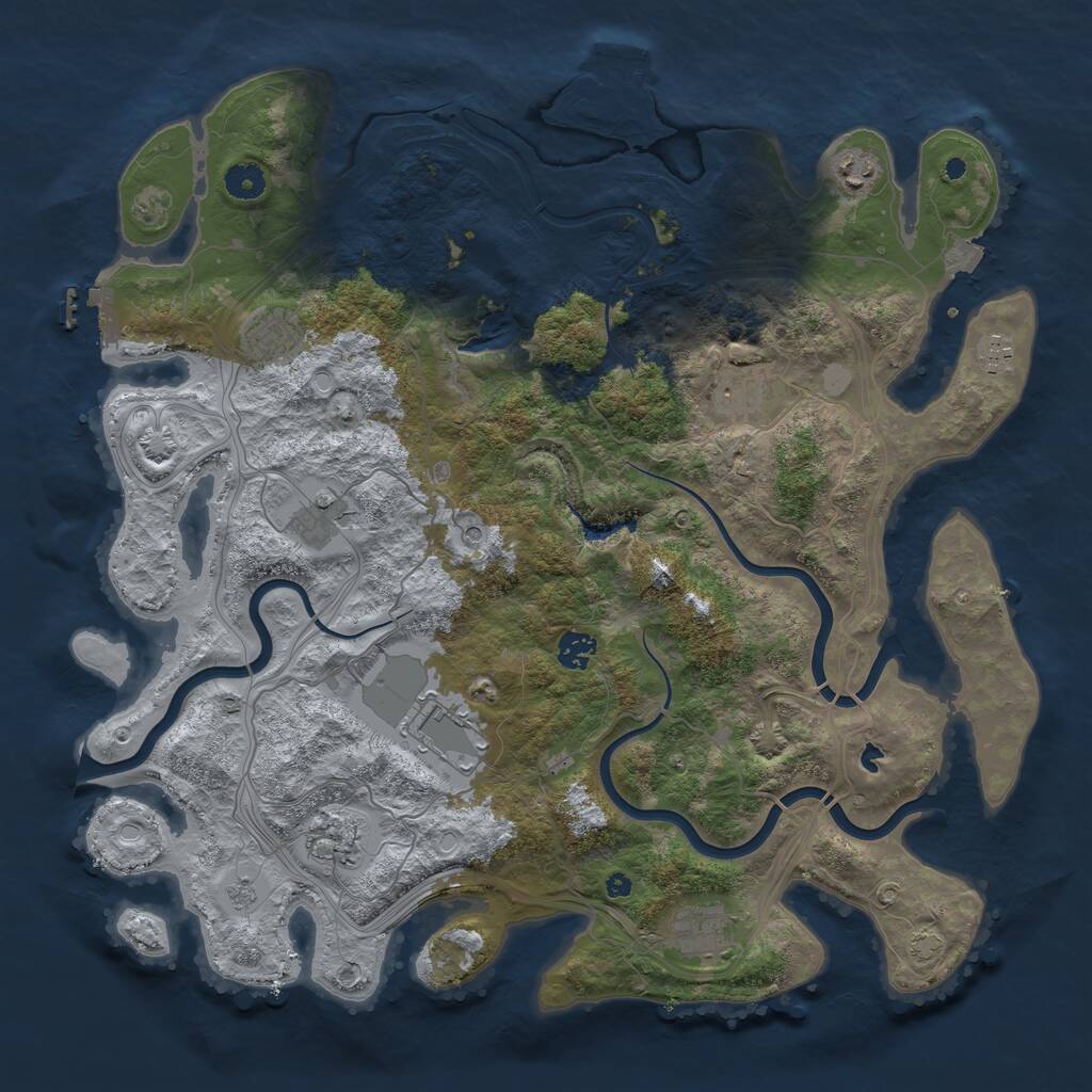 Rust Map: Procedural Map, Size: 4250, Seed: 1273042165, 15 Monuments