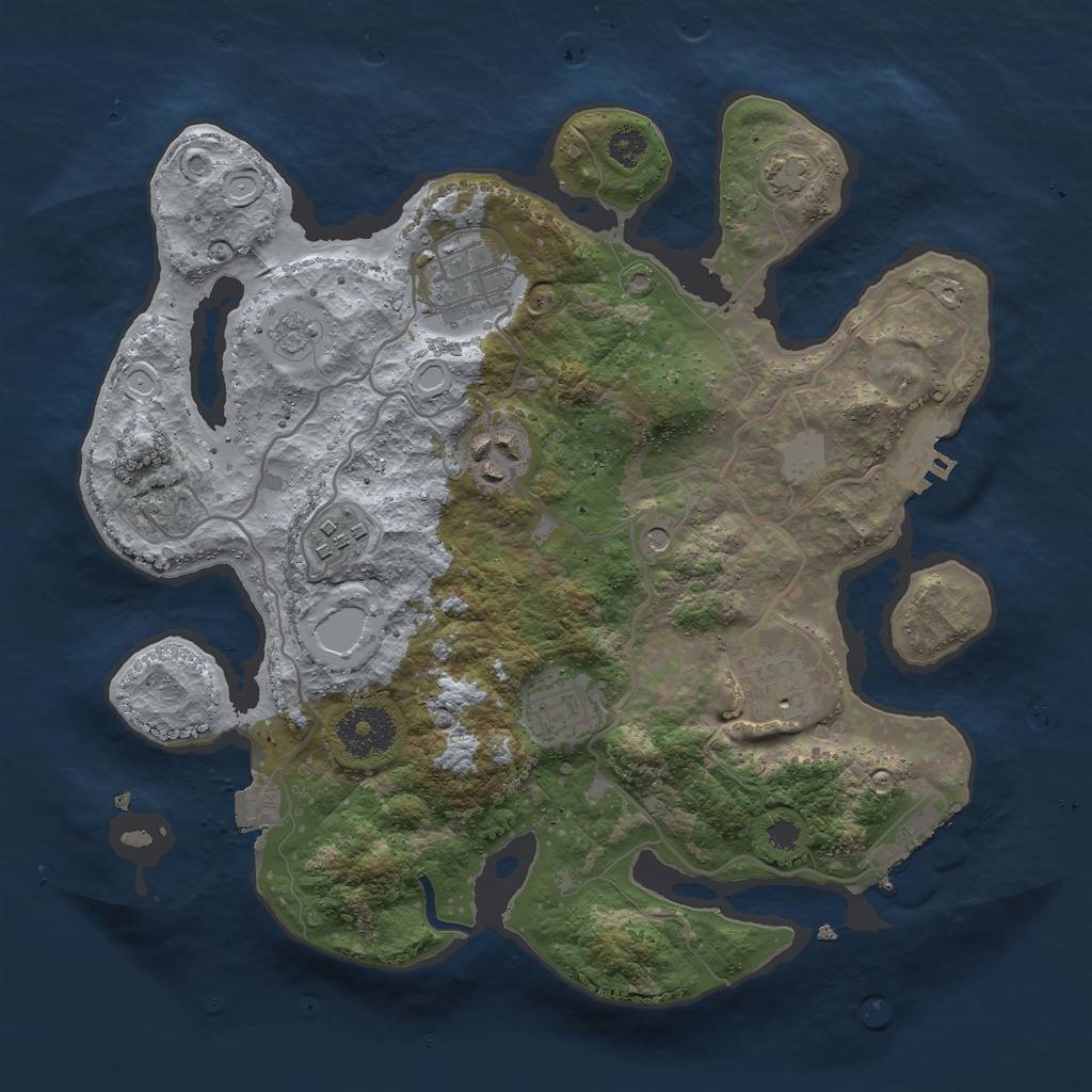 Rust Map: Procedural Map, Size: 3000, Seed: 154035888, 13 Monuments
