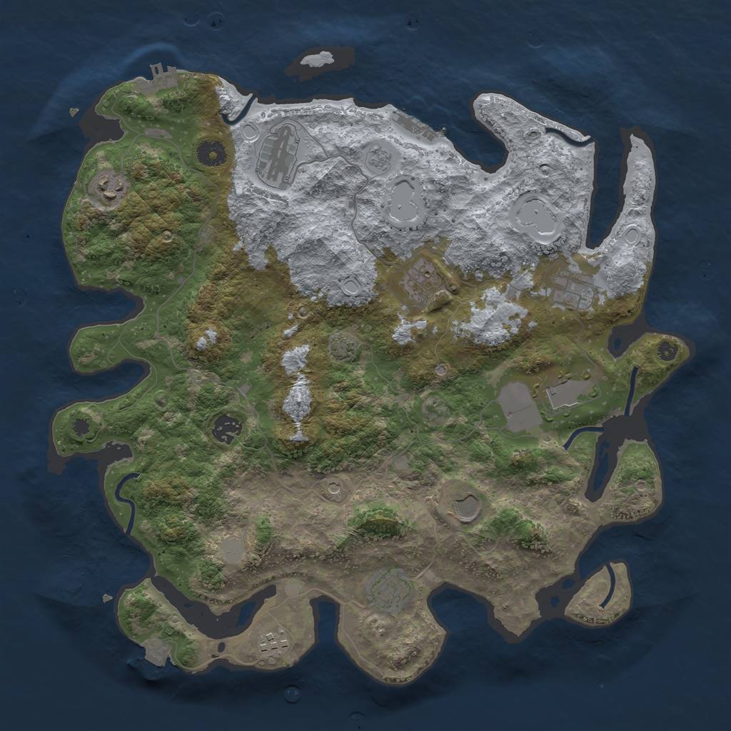 Rust Map: Procedural Map, Size: 3900, Seed: 22446688, 17 Monuments