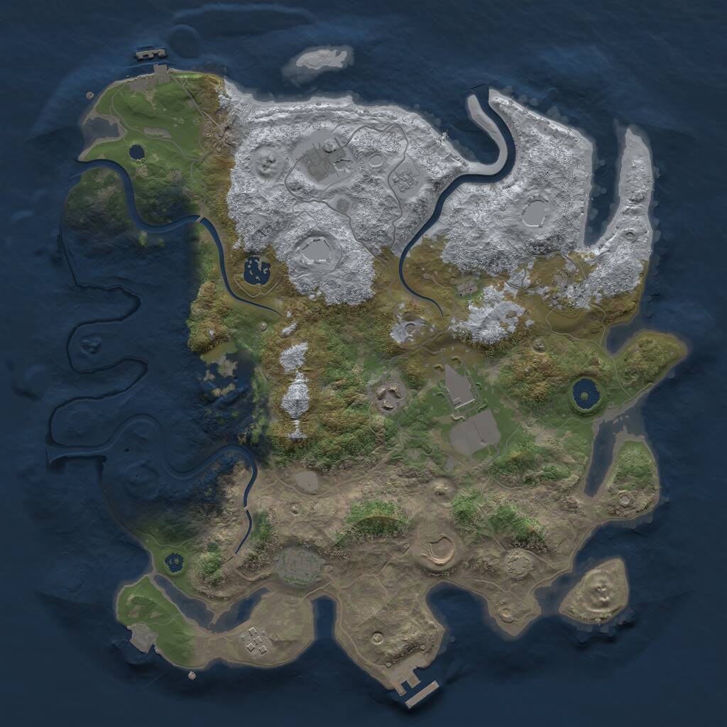 Rust Map: Procedural Map, Size: 3900, Seed: 22446688, 15 Monuments