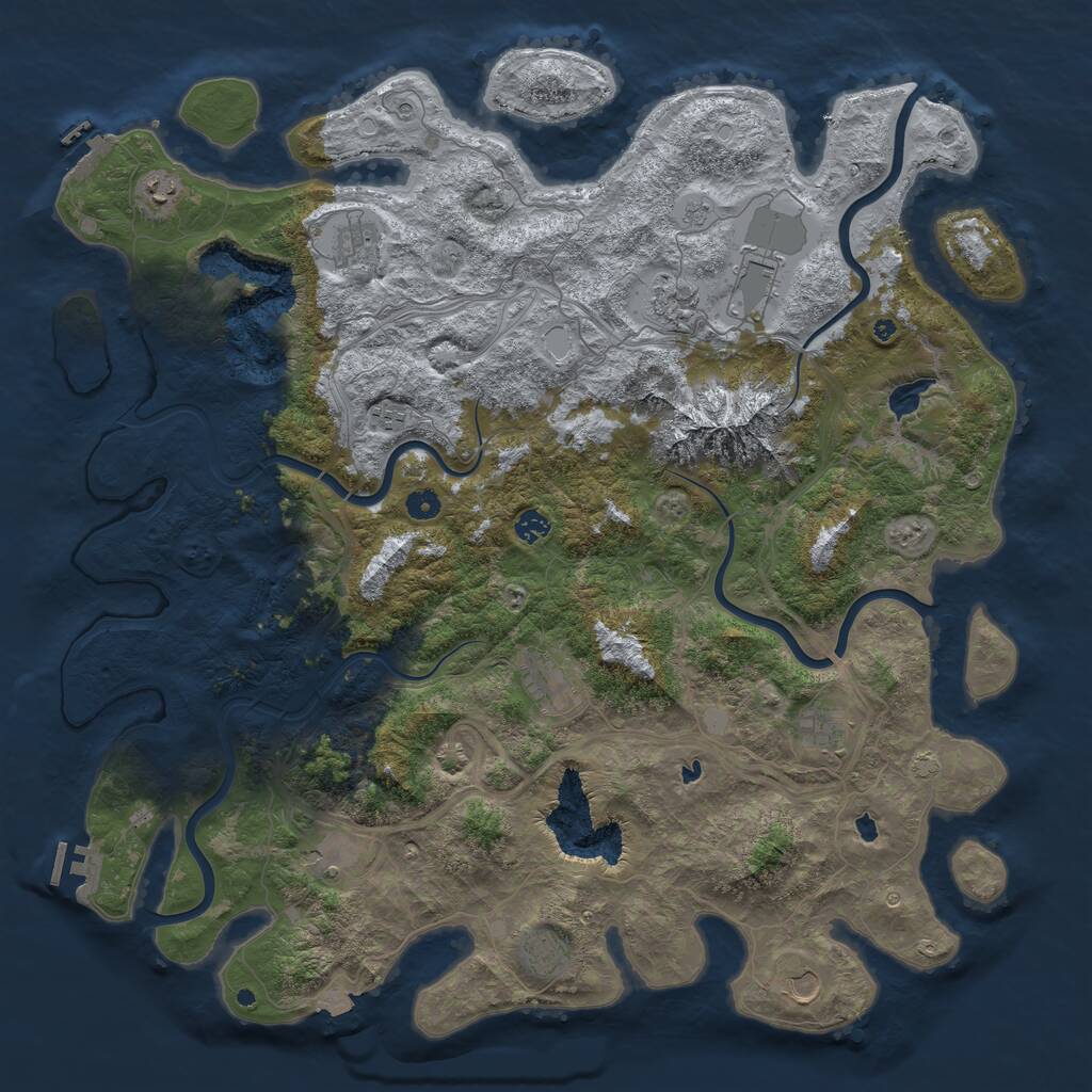 Rust Map: Procedural Map, Size: 5000, Seed: 815, 17 Monuments