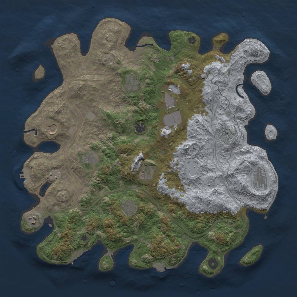 Rust Map: Procedural Map, Size: 4250, Seed: 1880613281, 18 Monuments