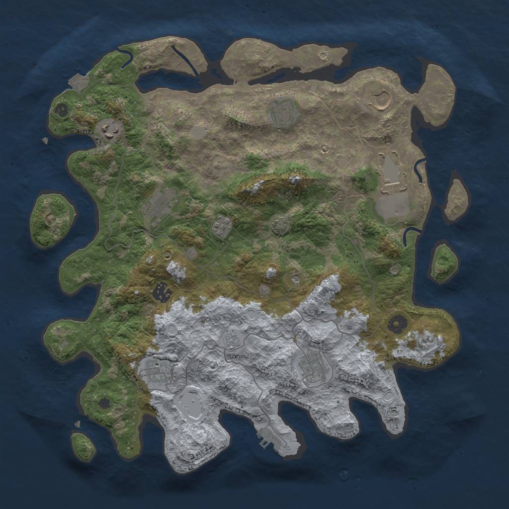 Rust Map: Procedural Map, Size: 4000, Seed: 1023643656, 16 Monuments