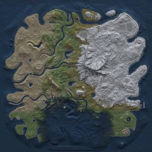 Thumbnail Rust Map: Procedural Map, Size: 5000, Seed: 10001, 15 Monuments