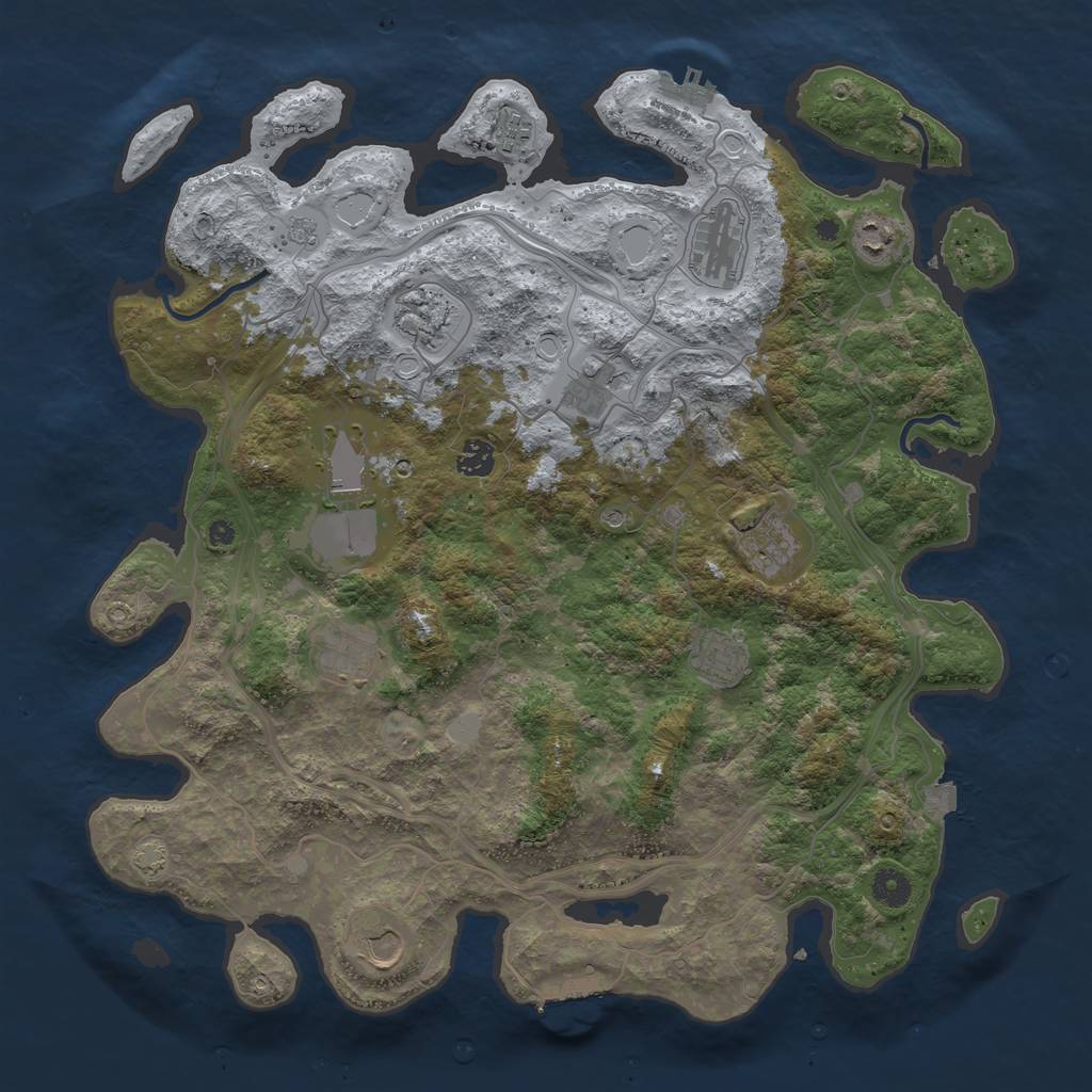 Rust Map: Procedural Map, Size: 4250, Seed: 2012224481, 19 Monuments