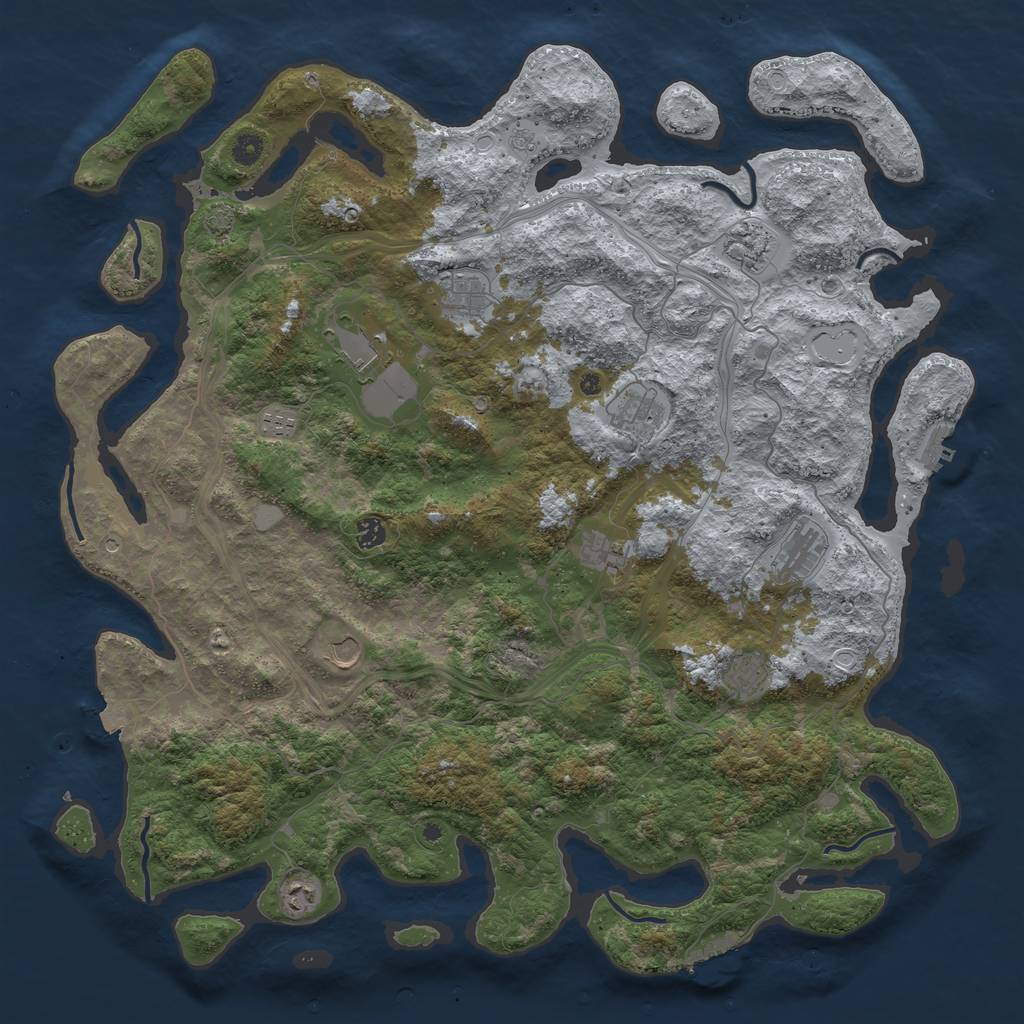 Rust Map: Procedural Map, Size: 4900, Seed: 10321, 19 Monuments