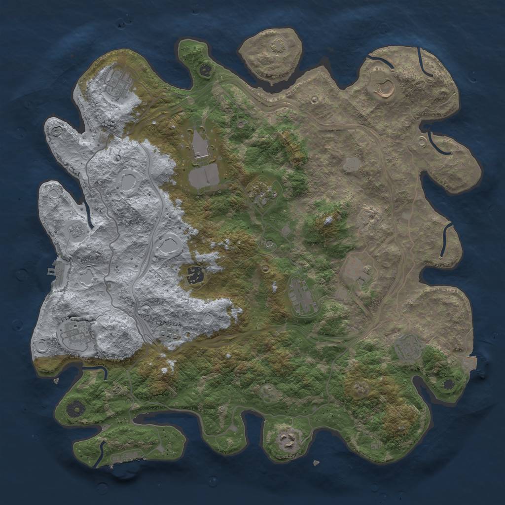 Rust Map: Procedural Map, Size: 4300, Seed: 69433805, 19 Monuments