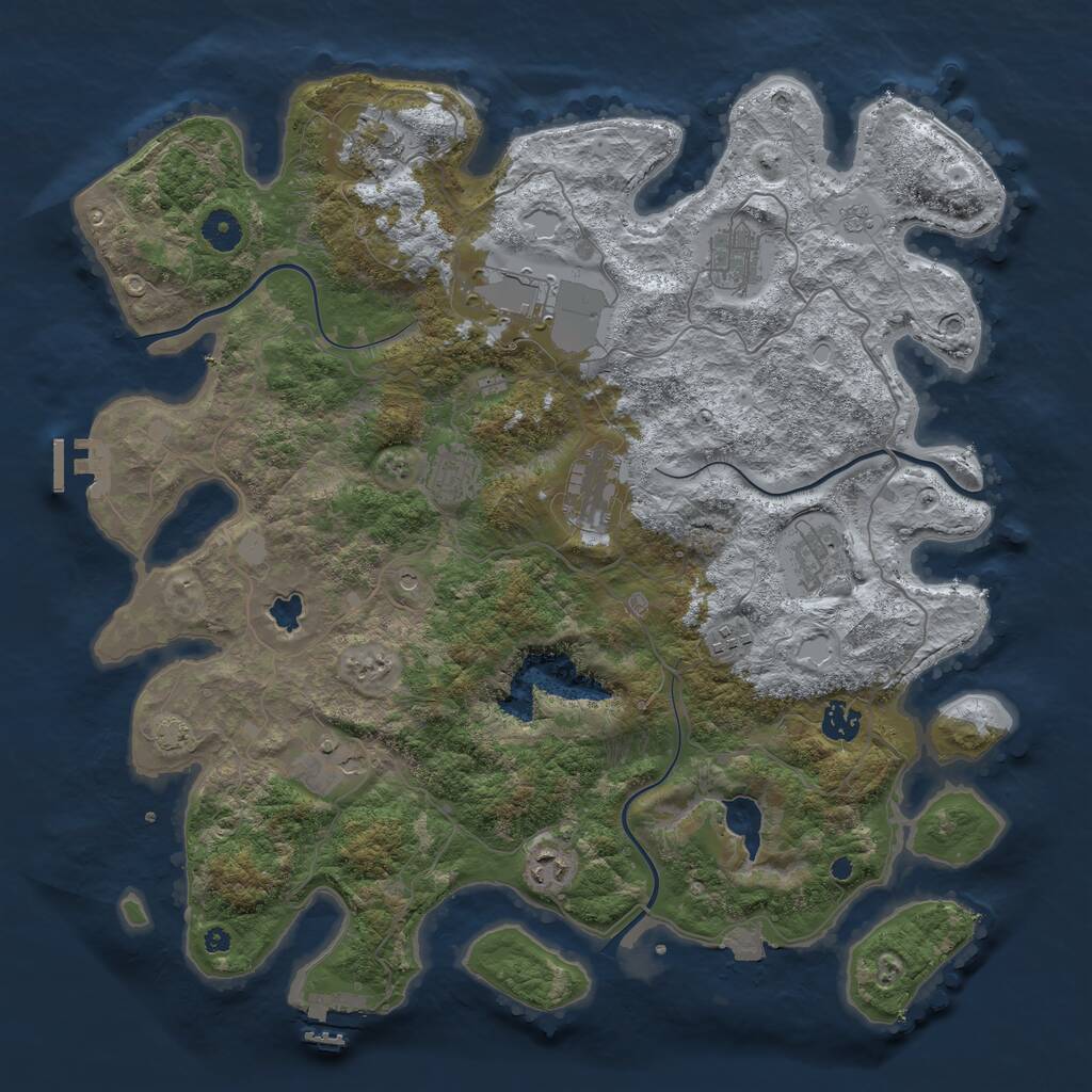 Rust Map: Procedural Map, Size: 4134, Seed: 1489, 16 Monuments
