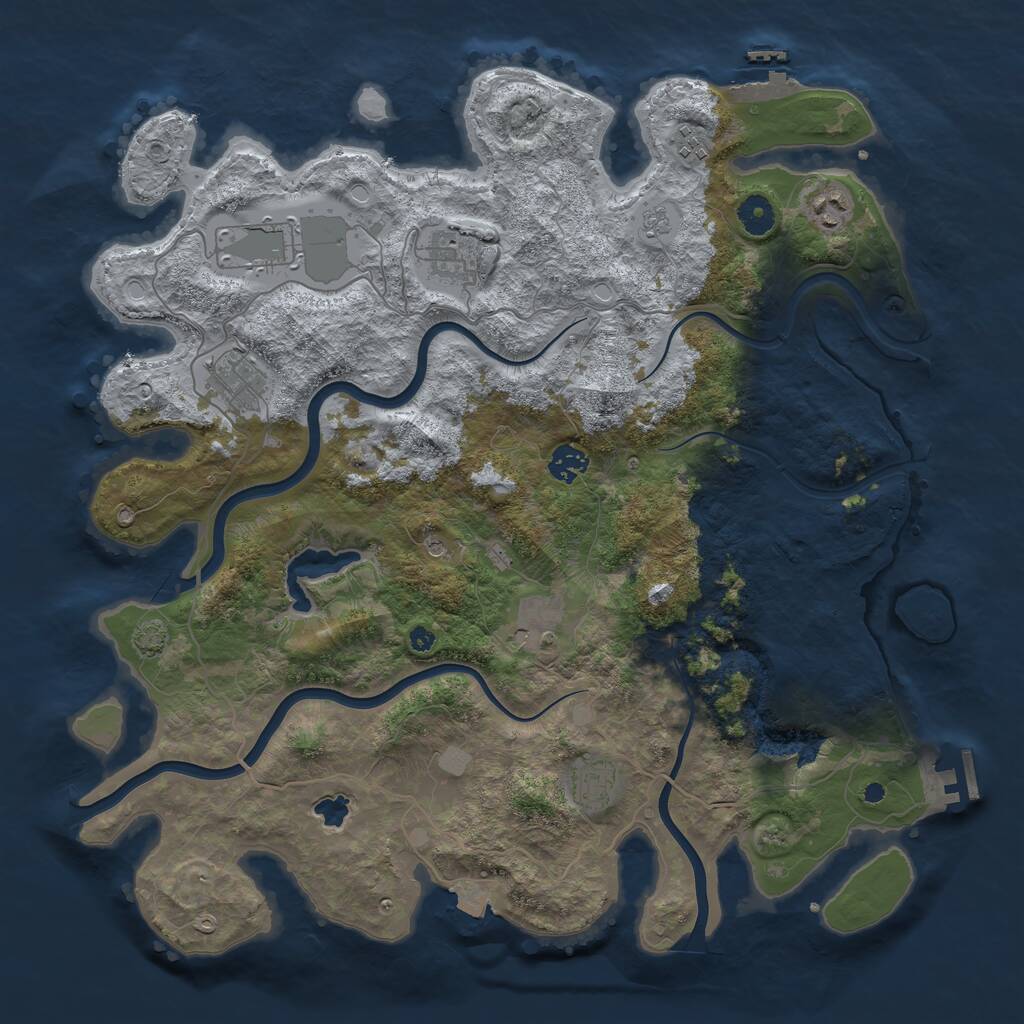 Rust Map: Procedural Map, Size: 4100, Seed: 36511169, 14 Monuments
