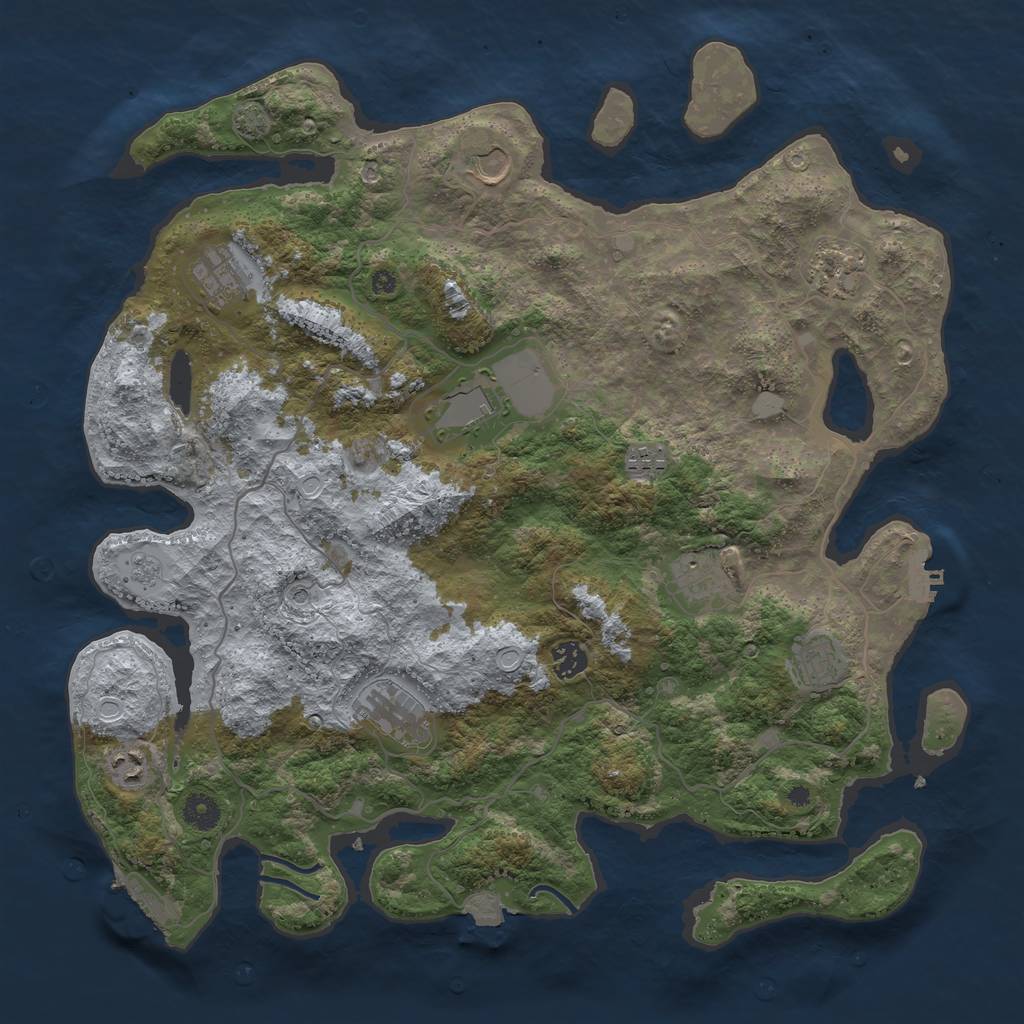Rust Map: Procedural Map, Size: 4135, Seed: 1348, 18 Monuments