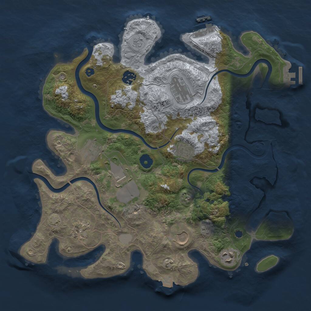 Rust Map: Procedural Map, Size: 3500, Seed: 317656887, 15 Monuments