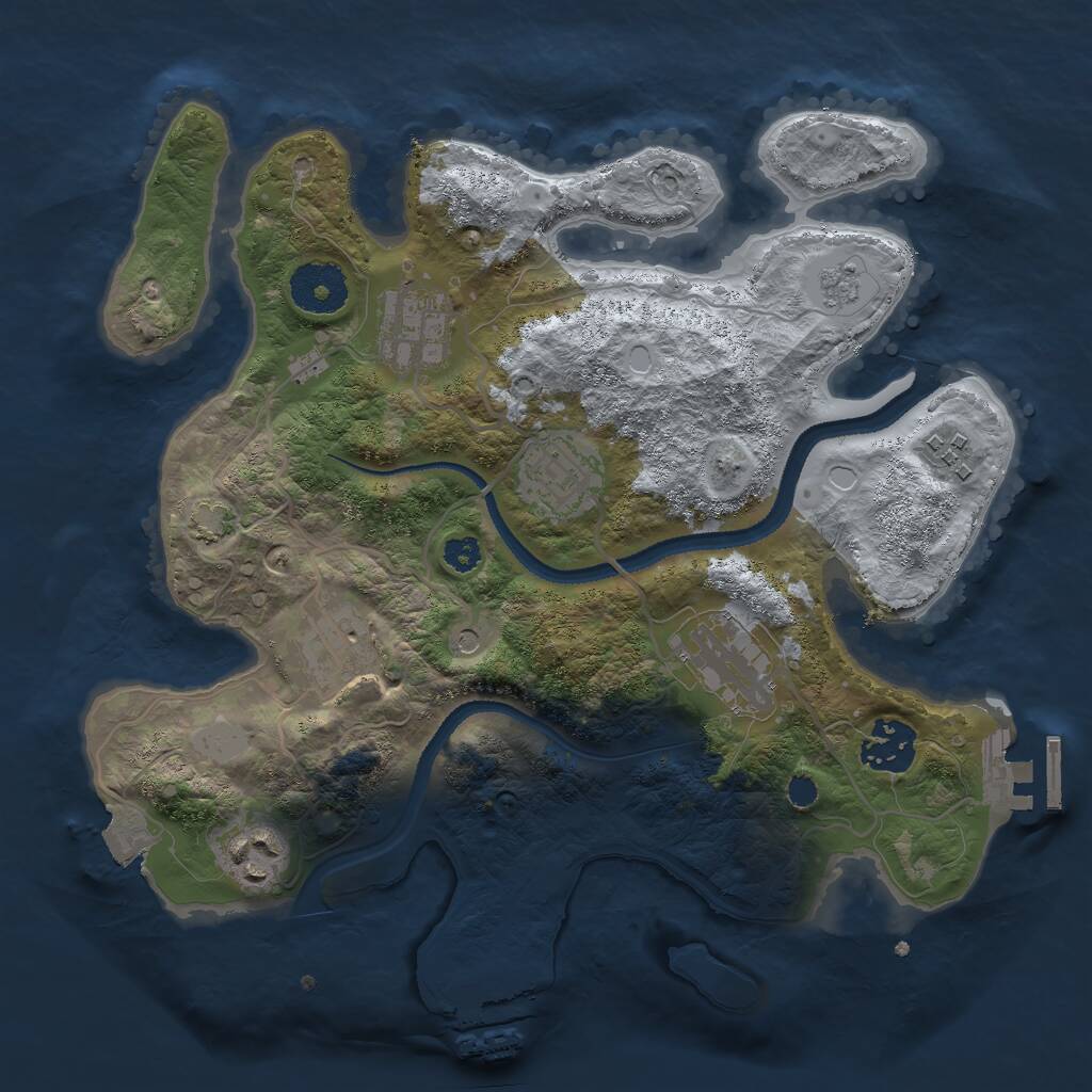 Rust Map: Procedural Map, Size: 3000, Seed: 6425, 13 Monuments