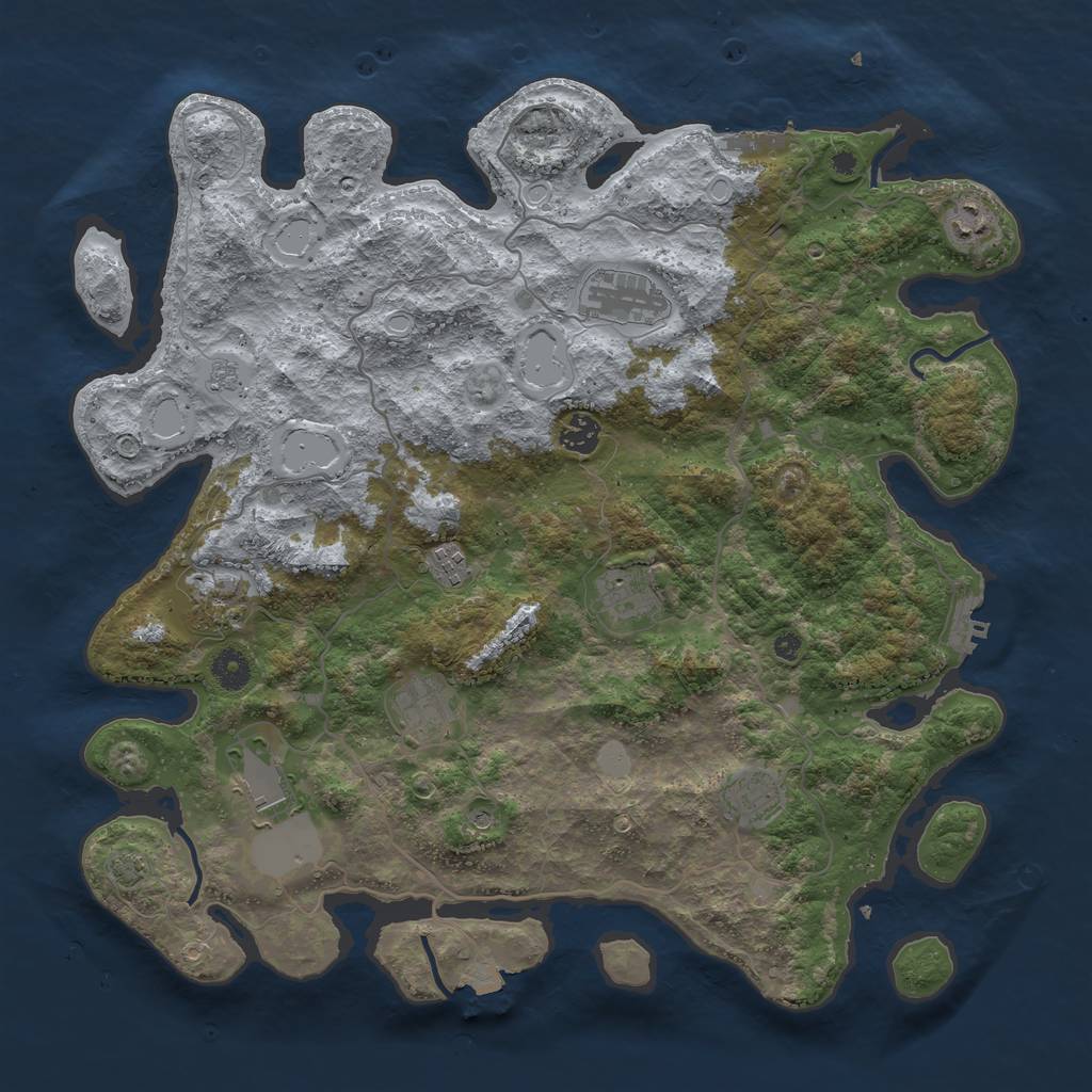 Rust Map: Procedural Map, Size: 4123, Seed: 1679, 17 Monuments