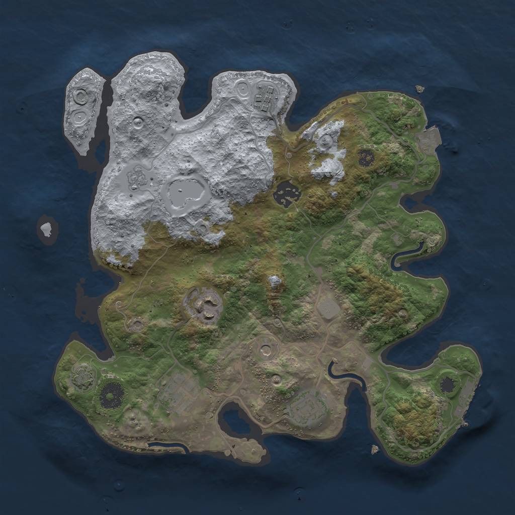 Rust Map: Procedural Map, Size: 3000, Seed: 4895362, 12 Monuments