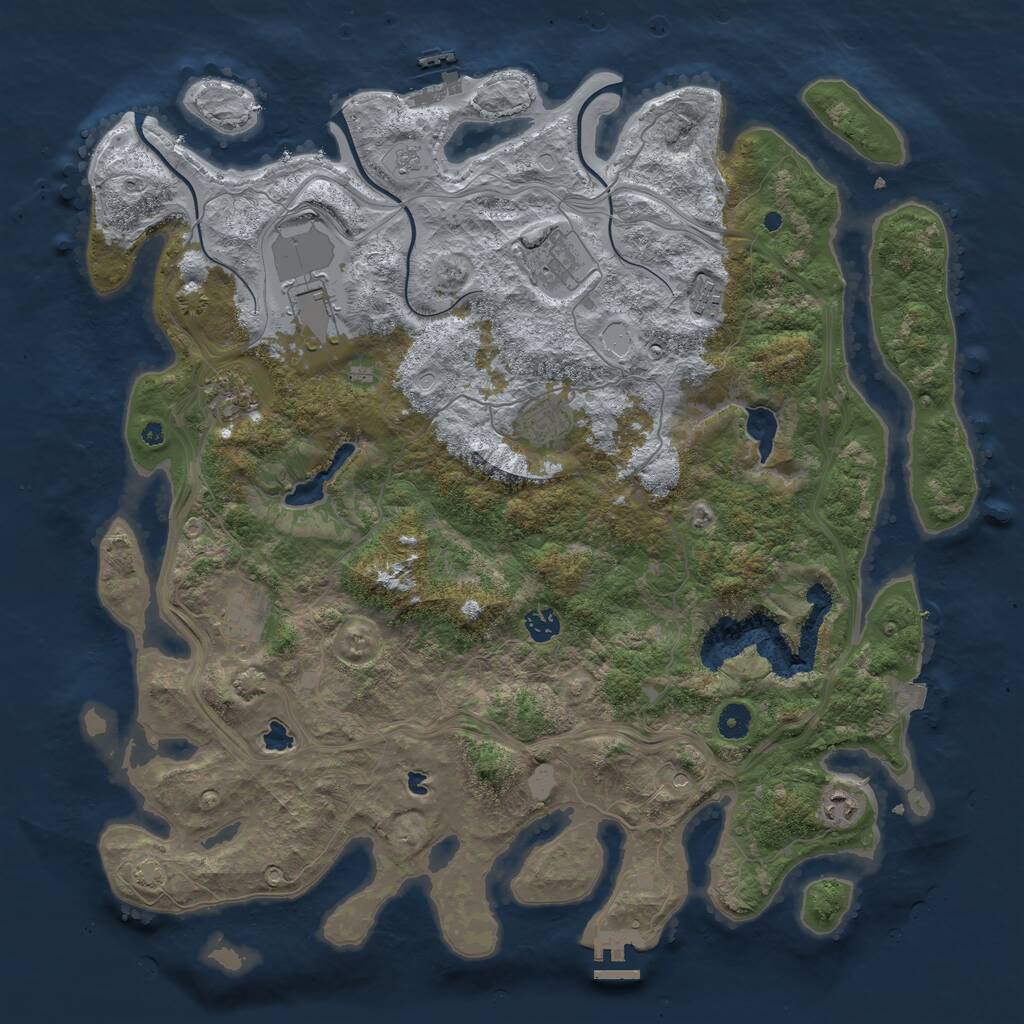Rust Map: Procedural Map, Size: 4500, Seed: 3795248, 14 Monuments