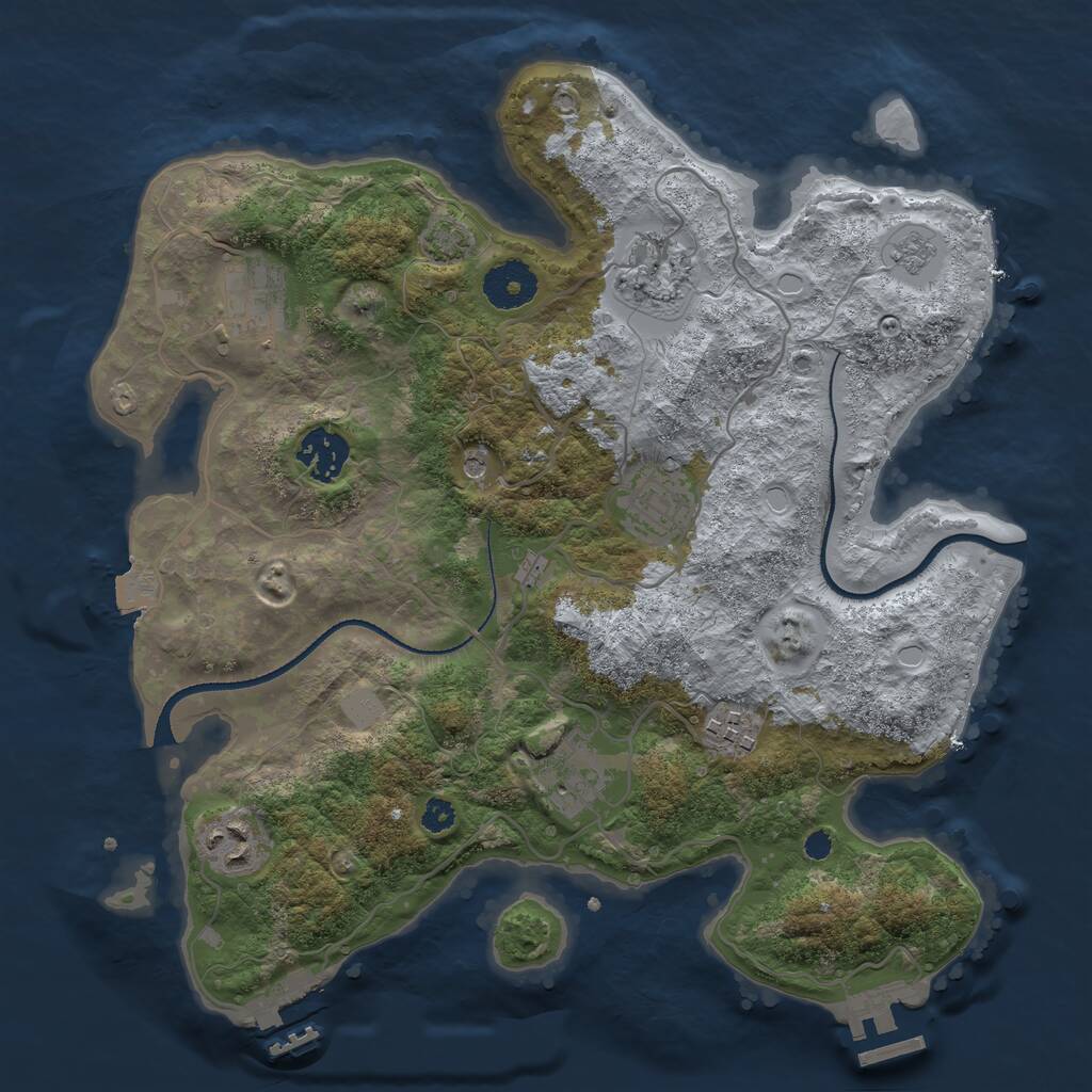 Rust Map: Procedural Map, Size: 3250, Seed: 471326614, 13 Monuments
