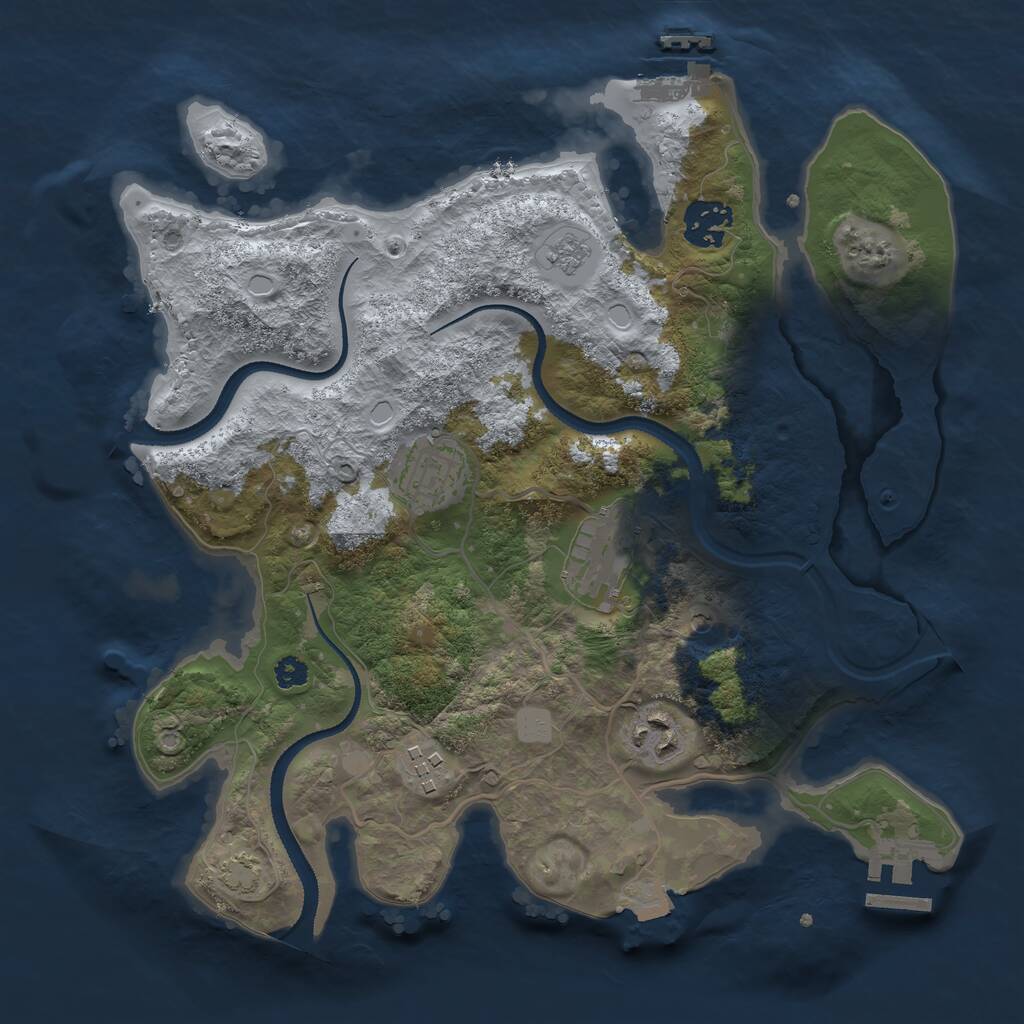 Rust Map: Procedural Map, Size: 3126, Seed: 3260, 11 Monuments